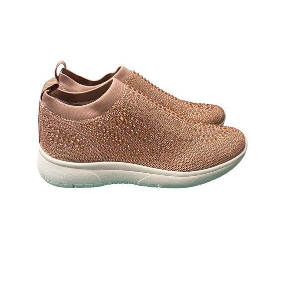 Lauren Lorraine Carin Crystal Slip-On Sneakers NWT Size 6.5 Rose Gold Sporty - Picture 1 of 7